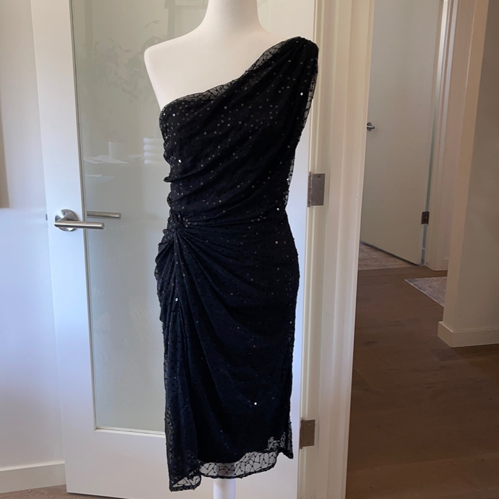 Tadashi Shoji Black Sequined Cocktail Dress